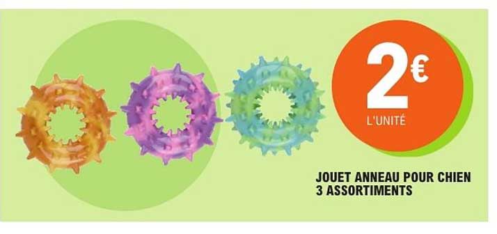 JOUET ANNEAU POUR CHIEN 3 ASSORTIMENTS
