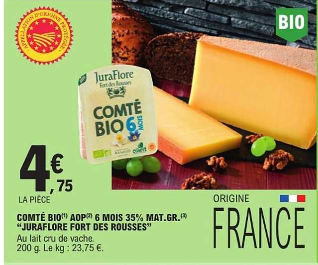 JuraFlore Comté Bio 6 Mois