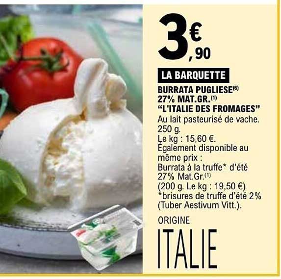 LA BARQUETTE BURRATA PUGLIESE