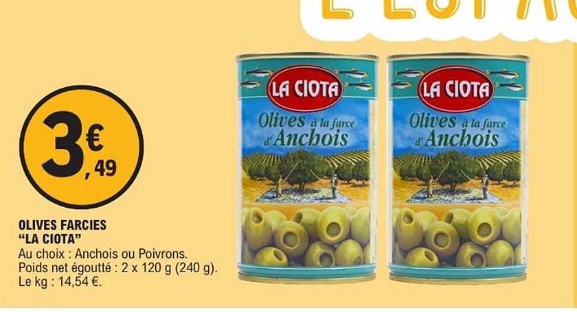 LA CIOTA Olives à la farce d'Anchois