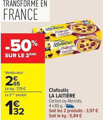 LA LAITIÈRE Clafoutis Cerises