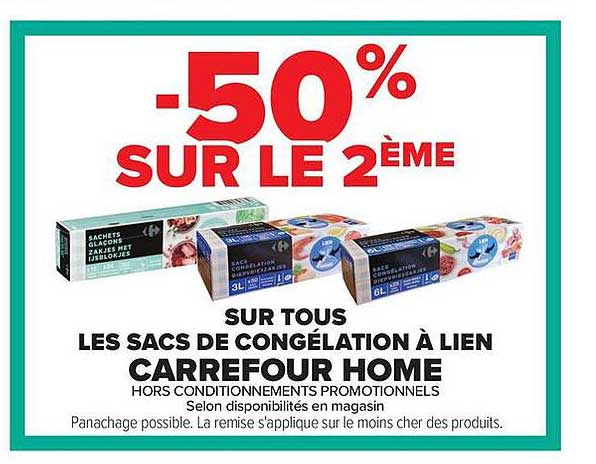 LES SACS DE CONGÉLATION À LIEN CARREFOUR HOME
