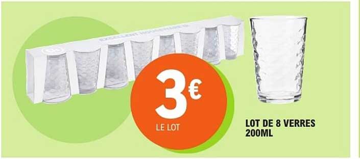 LOT DE 8 VERRES 200ML