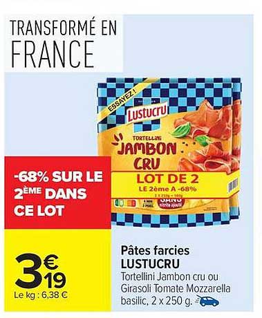 Lustucru Tortellini Jambon Cru