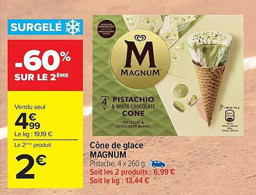 Magnum Pistachio & White Chocolate Cone