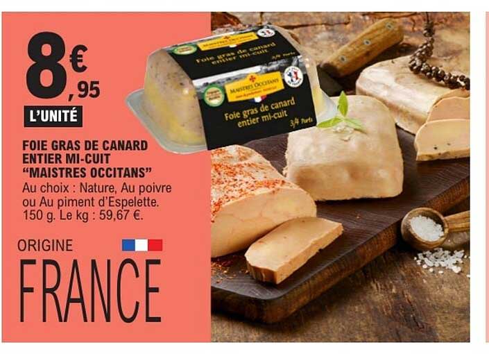 Maistres Occitans Foie gras de canard entier mi-cuit