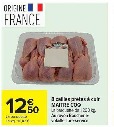MAITRE COQ 8 cailles prêtes à cuir