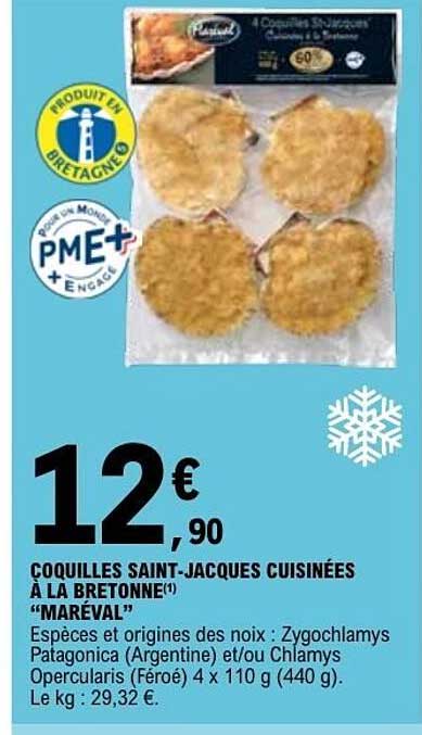 Maréval Coquilles Saint-Jacques cuisinées à la bretonne