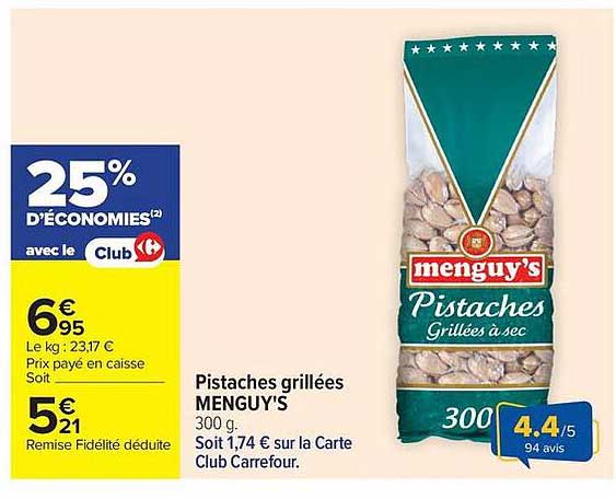 MENGUY'S Pistaches Grillées à sec