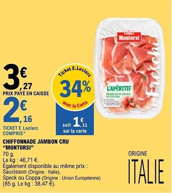 Montorsi CHIFFONNADE JAMBON CRU