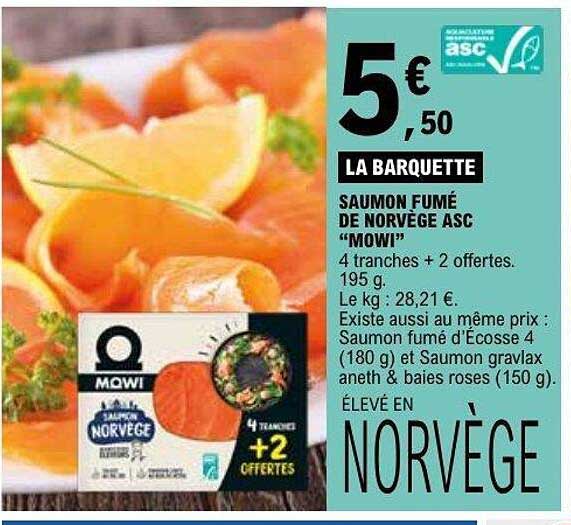 MOWI Saumon fumé de Norvège ASC