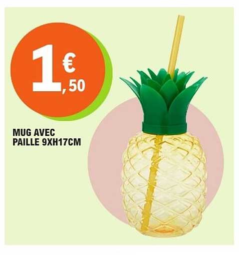 MUG AVEC PAILLE 9XH17CM