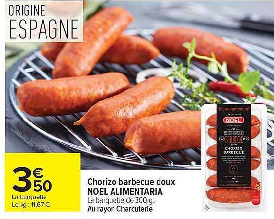 NOEL ALIMENTARIA Chorizo barbecue doux