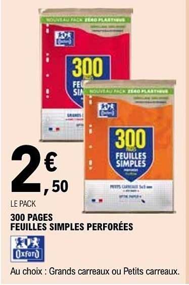 Oxford 300 FEUILLES SIMPLES