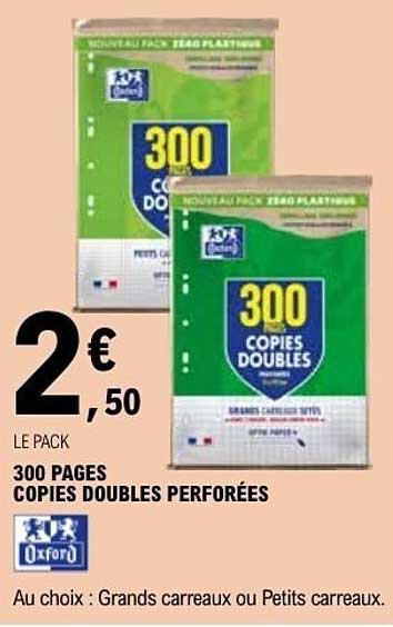 Oxford 300 PAGES COPIES DOUBLES PERFORÉES
