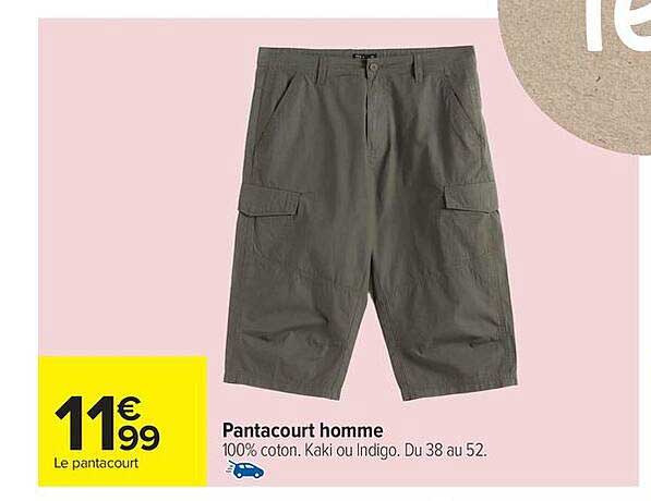 Pantacourt homme
