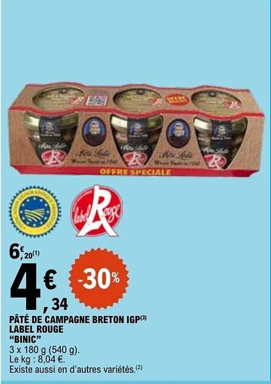 PÂTÉ DE CAMPAGNE BRETON IGP LABEL ROUGE "BINIC