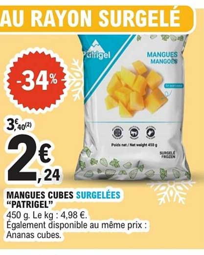 Patrigel Mangues Cubes Surgelées
