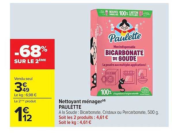 PAULETTE BICARBONATE DE SOUDE