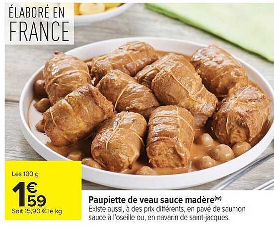 Paupiette de veau sauce madère(w)
