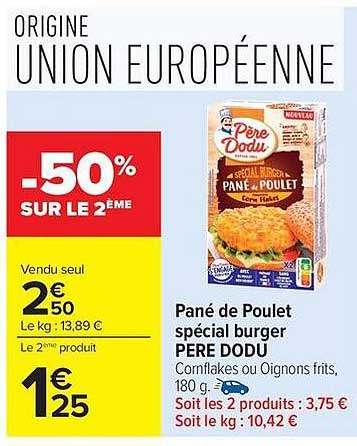 Père Dodu Pané de Poulet spécial burger