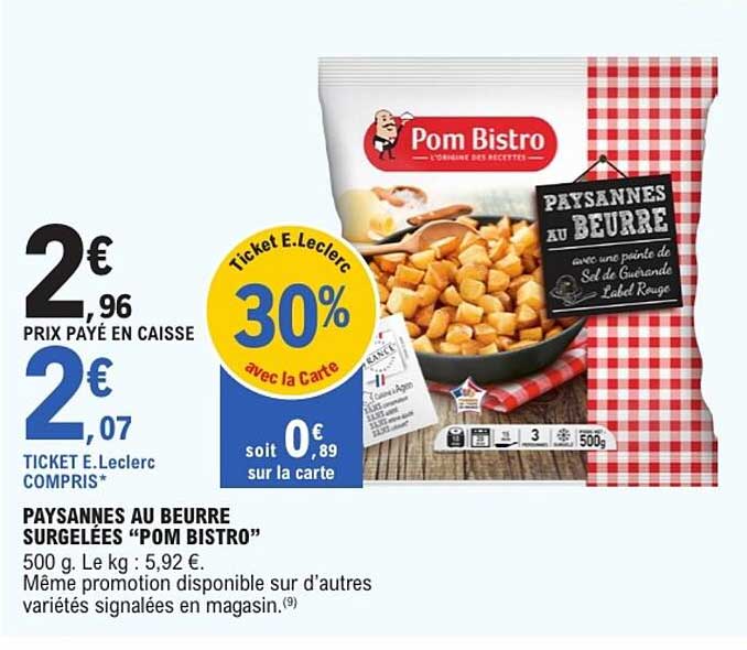 Pom Bistro Paysannes au Beurre