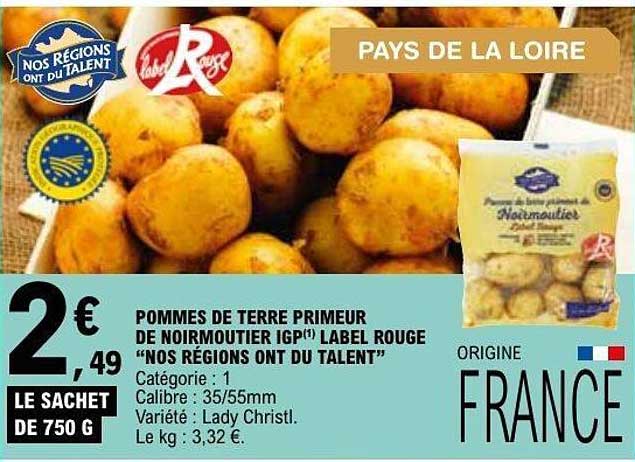 POMMES DE TERRE PRIMEUR DE NOIRMOUTIER IGP LABEL ROUGE