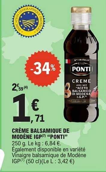 PONTI CREME BALSAMICO DI MODENA I.G.P