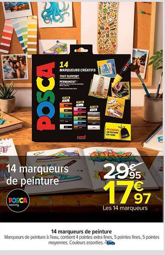 POSCA 14 marqueurs créatifs