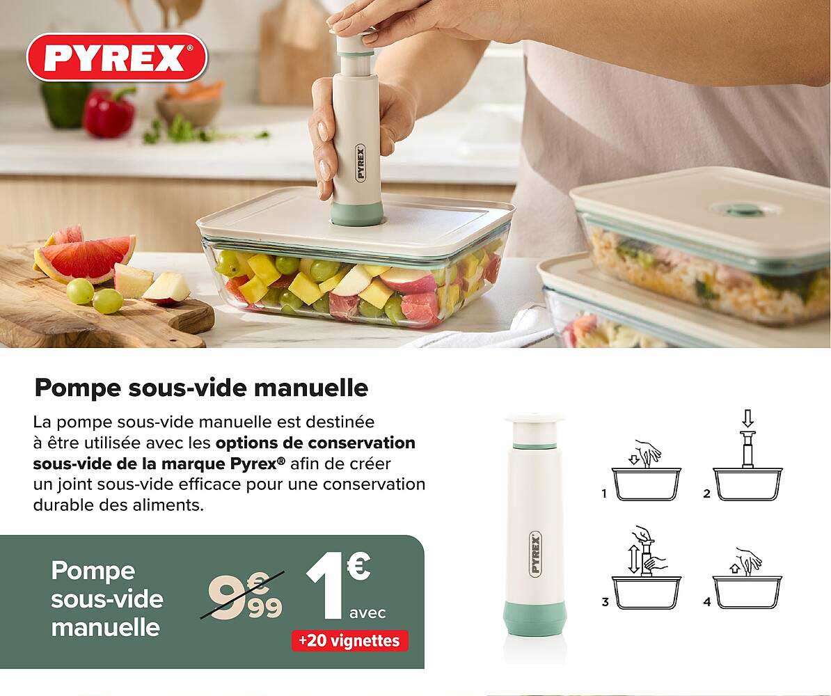 Pyrex Pompe sous-vide manuelle