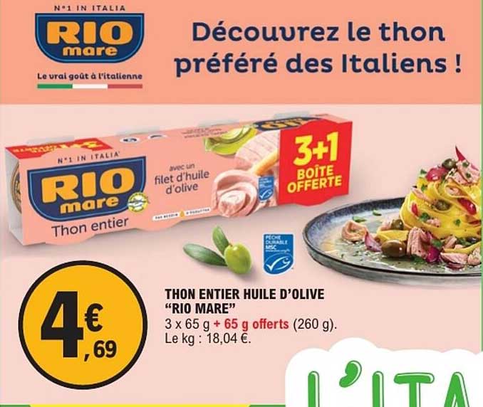 RIO mare Thon entier huile d’olive