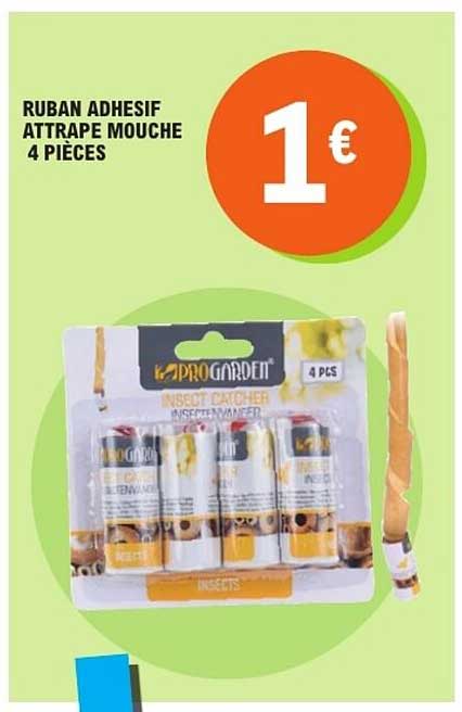 Ruban adhésif attrape mouche 4 pièces
