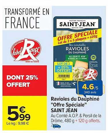 SAINT JEAN Ravioles du Dauphiné