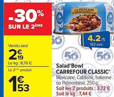 Salad’Bowl CARREFOUR CLASSIC’