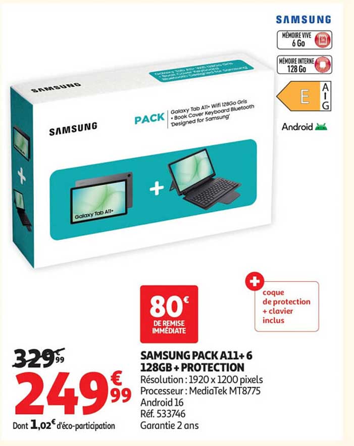 SAMSUNG PACK A11+ 6 128GB + PROTECTION