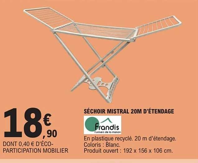 SÉCHOIR MISTRAL 20M D'ÉTENDAGE