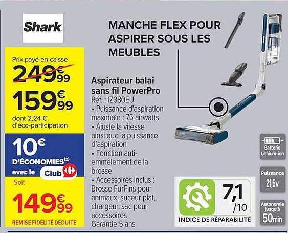 Shark Aspirateur balai sans fil PowerPro