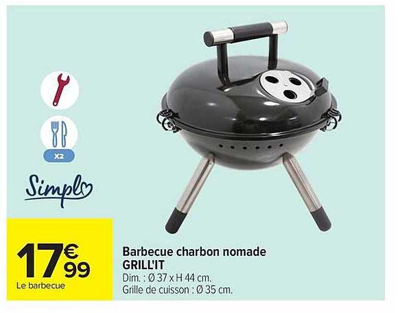 Simplo Barbecue charbon nomade GRILLIT