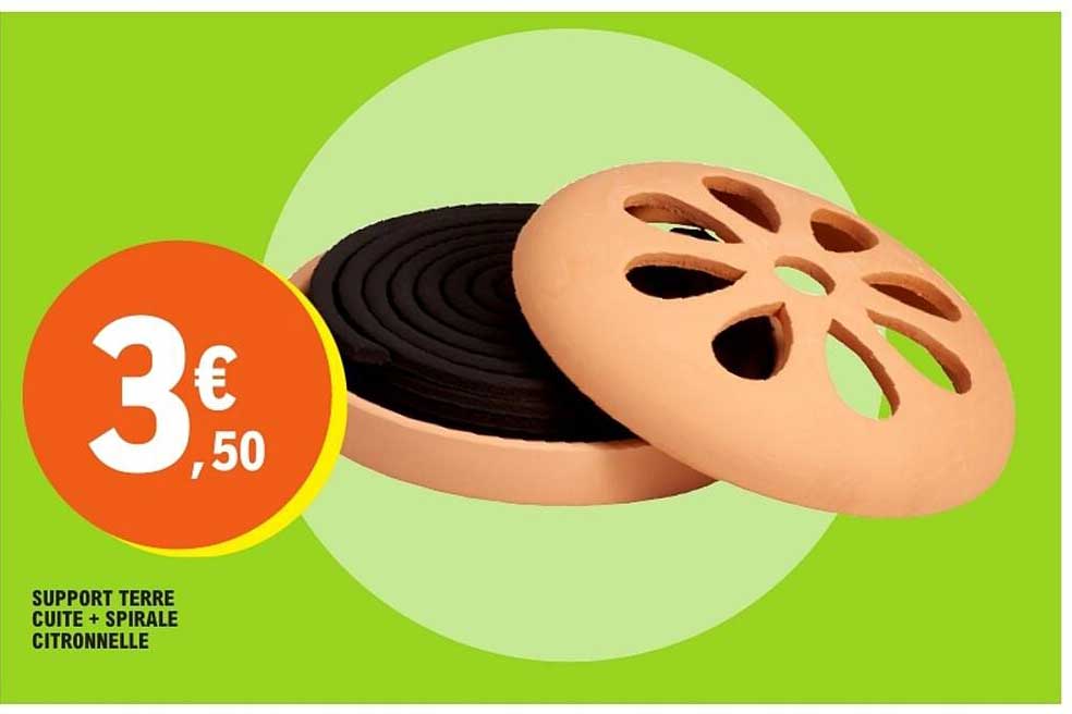 SUPPORT TERRE CUITE + SPIRALE CITRONNELLE