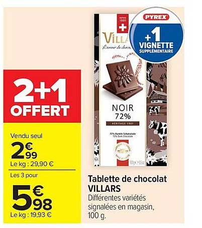 Tablette de chocolat VILLARS