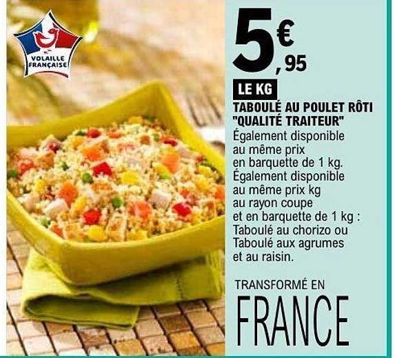 Taboulé au poulet rôti "QUALITÉ TRAITEUR