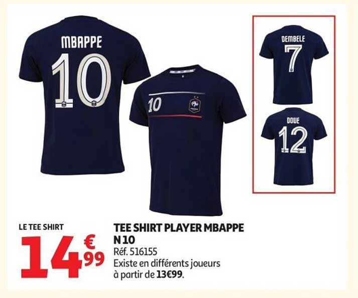 TEE SHIRT PLAYER MBAPPE N10
