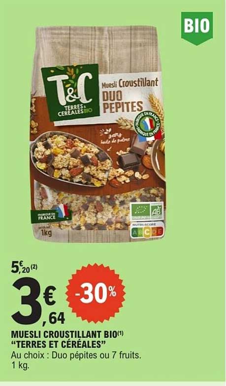 Terres et Céréales Muesli Croustillant BIO