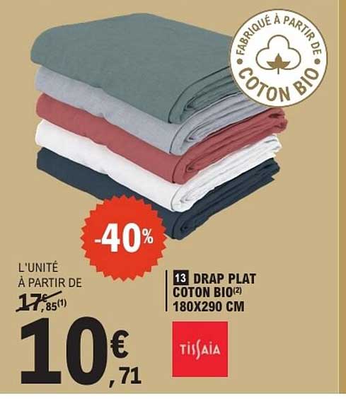 Tisalia Drap plat coton bio