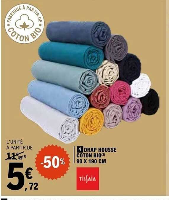 Tissaia Drap housse coton bio
