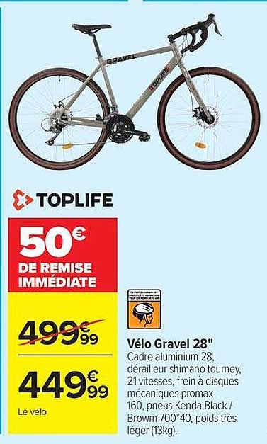 TOPLIFE Vélo Gravel 28