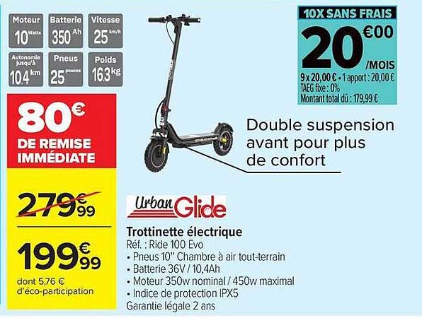 Urban Glide Trottinette électrique