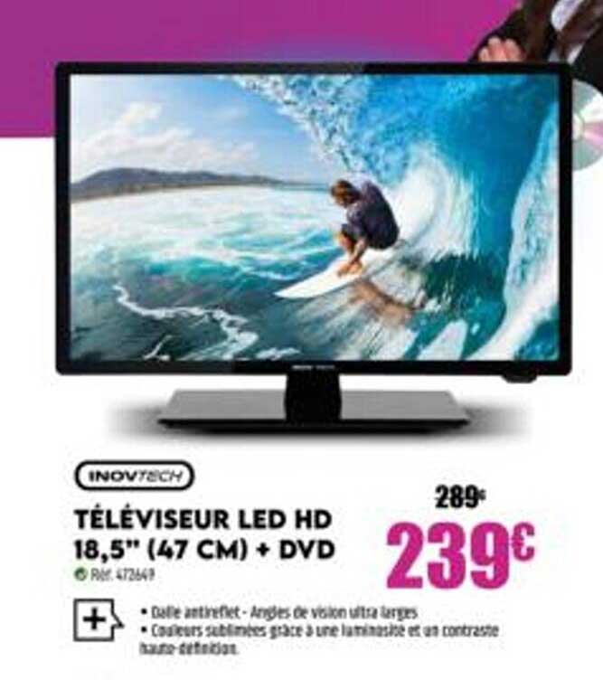 téléviseur led hd 18,5" (47 cm) + dvd inovtech