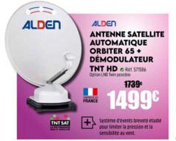 antenne satellite automatique orbiter 65 + démodulateur tnt hd alden