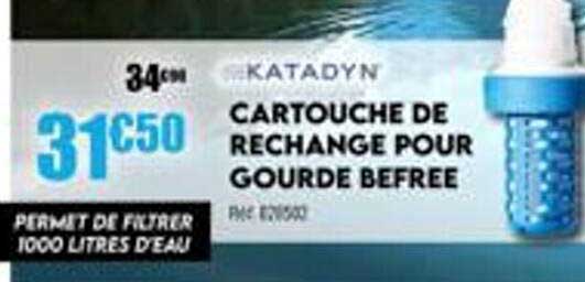 cartouche de rechange pour gourde befree katadyn